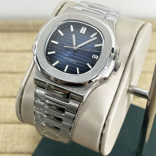 Sterile Blue Dial Watch NH35 Watch 41Mm Automatic Mechanical Watch 316L Stainless Steel Waterproof Watch for Men